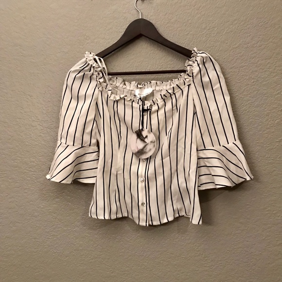 Line & Dot Eliza Ruffle Square Neck Top XS NWT NEW - Picture 4 of 4